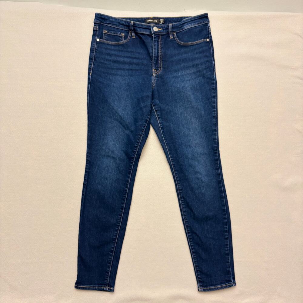 Athleta Sculptek High Waist Skinny Jeans Dark Wash Stretch Women’s Size 14